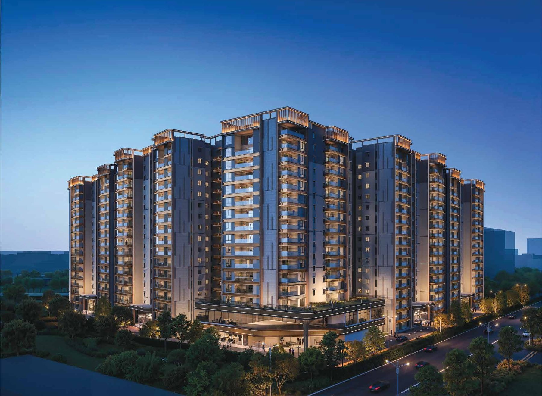 Century Astoria elevation at dusk